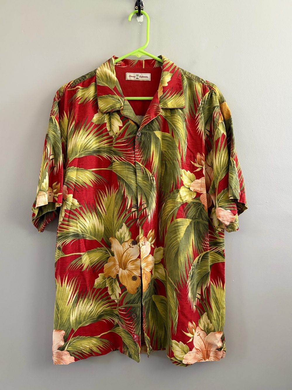 Tommy Bahama Tropical Button Up Shirt Size Large 100% Silk‎ Hawaiian
